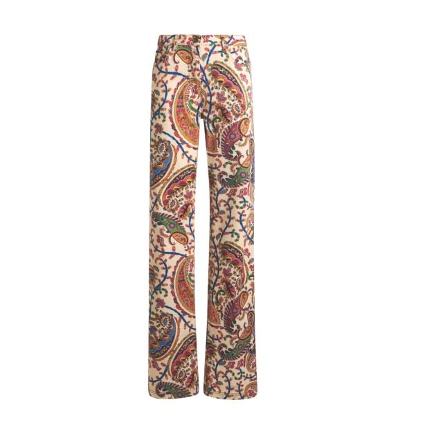 Etro colorful mid rise bootcut jeans