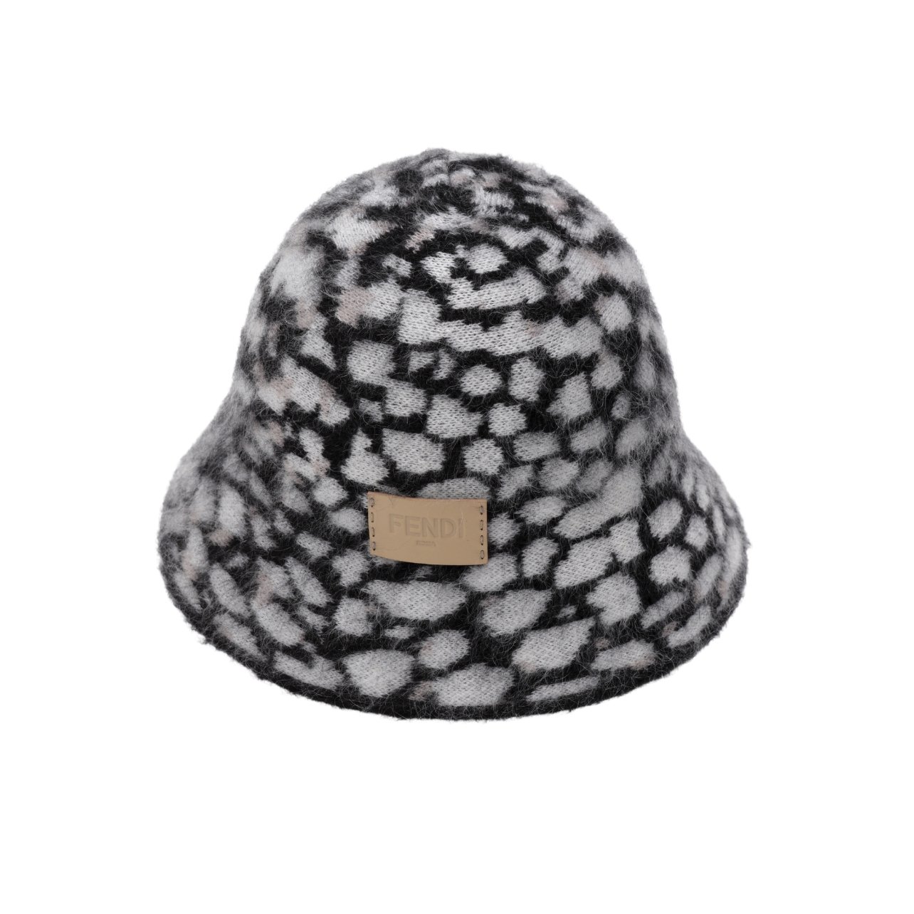 Fendi black and white woven hat