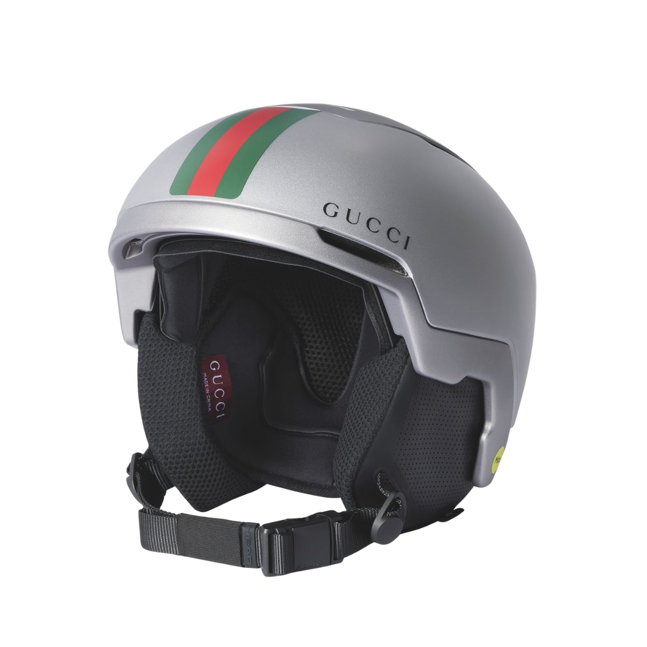 Gucci snow helmet with green and red logo