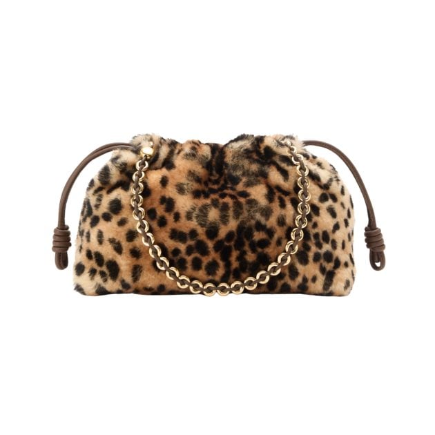 Loewe leopard furry purse