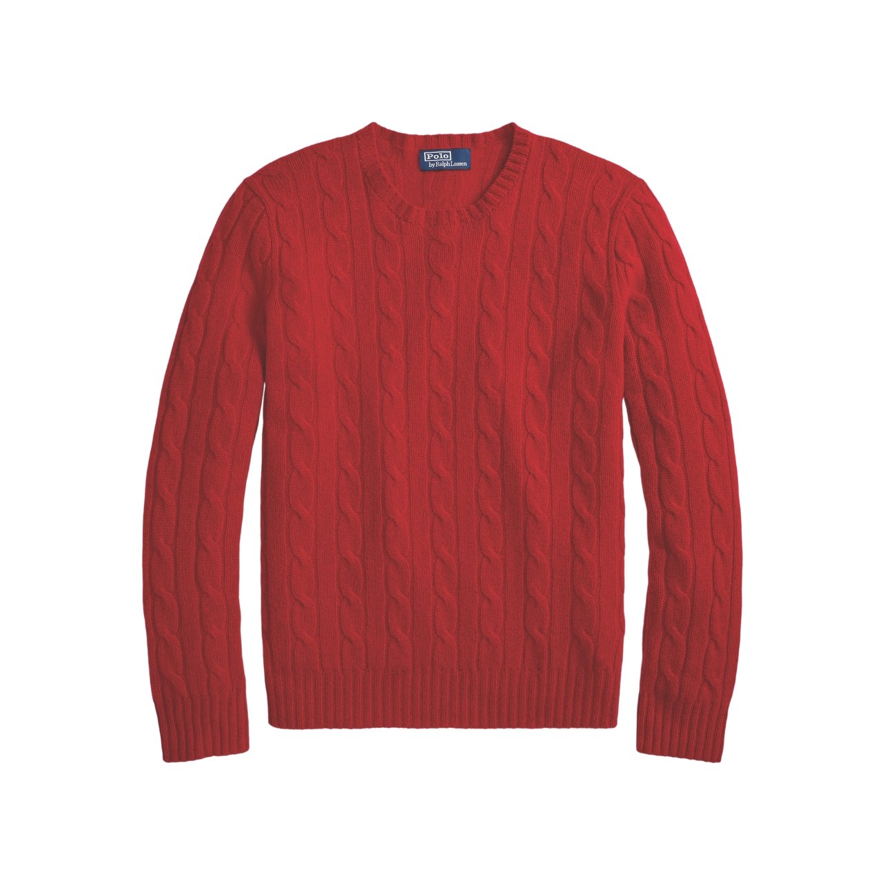 Ralph Lauren red cable-knit cashmere sweater