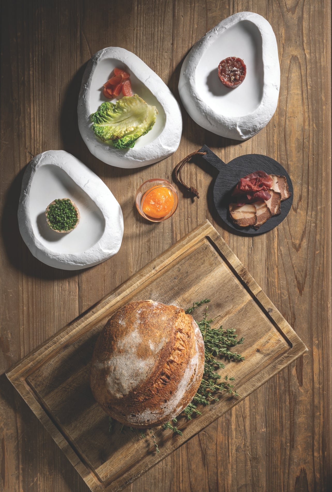 An artful composition plate of food at Berggericht