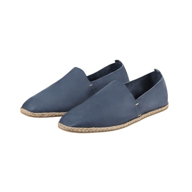 100% Capri leather espadrilles in navy