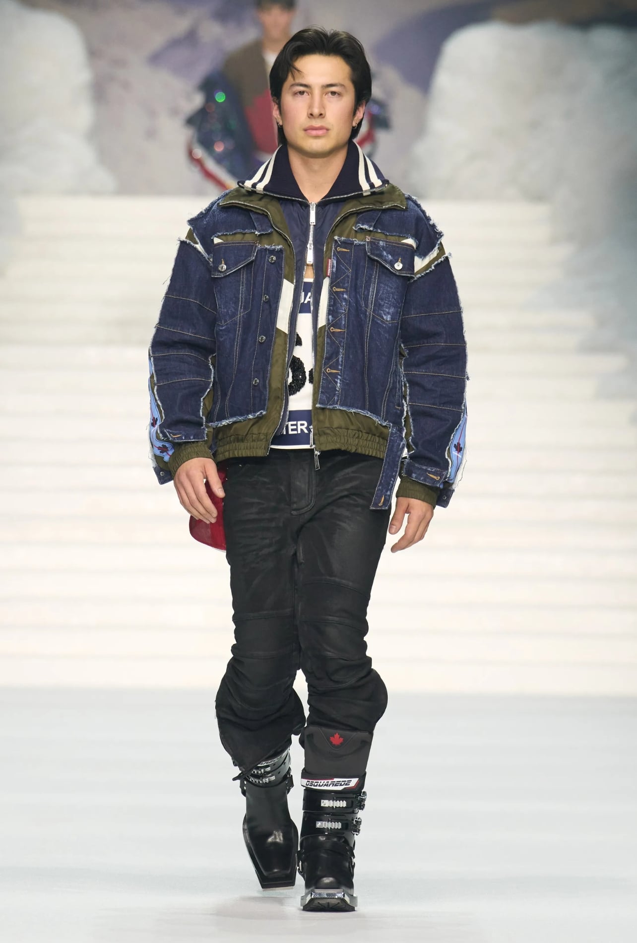 Runway model wearing a DSquared2 look from Fall 2026 Men’s Fashion Week