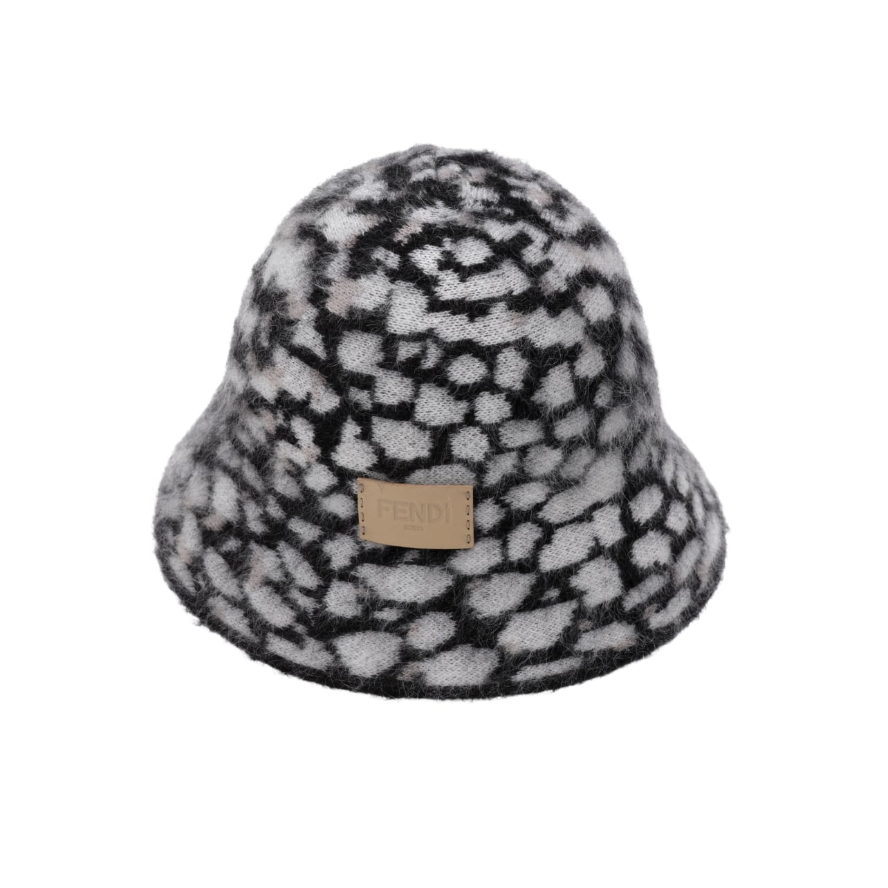 Fendi black and white woven hat