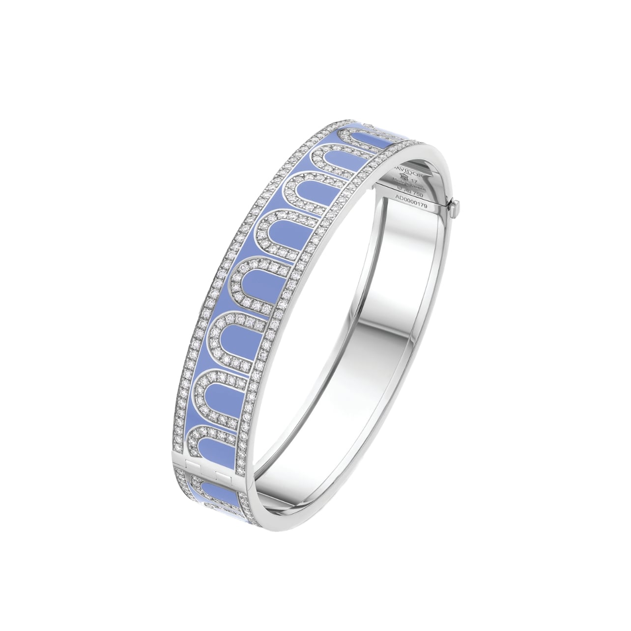 Davidor white gold L’Arc de Davidor bangle GM with Hortensia lacquered ceramic and Palais diamonds
