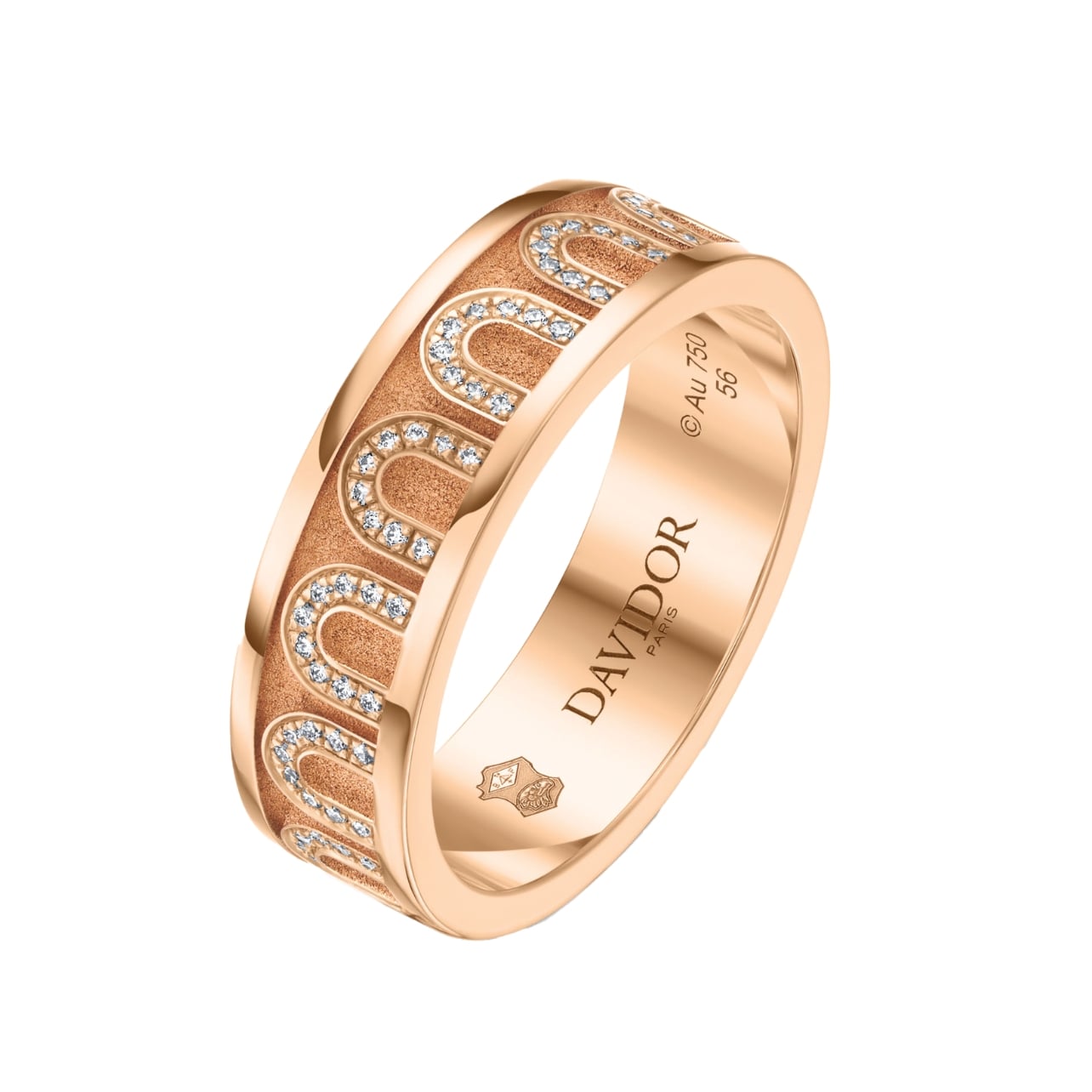 Davidor rose gold L’Arc de Davidor bangle GM with Caviar lacquered ceramic and Palais diamonds