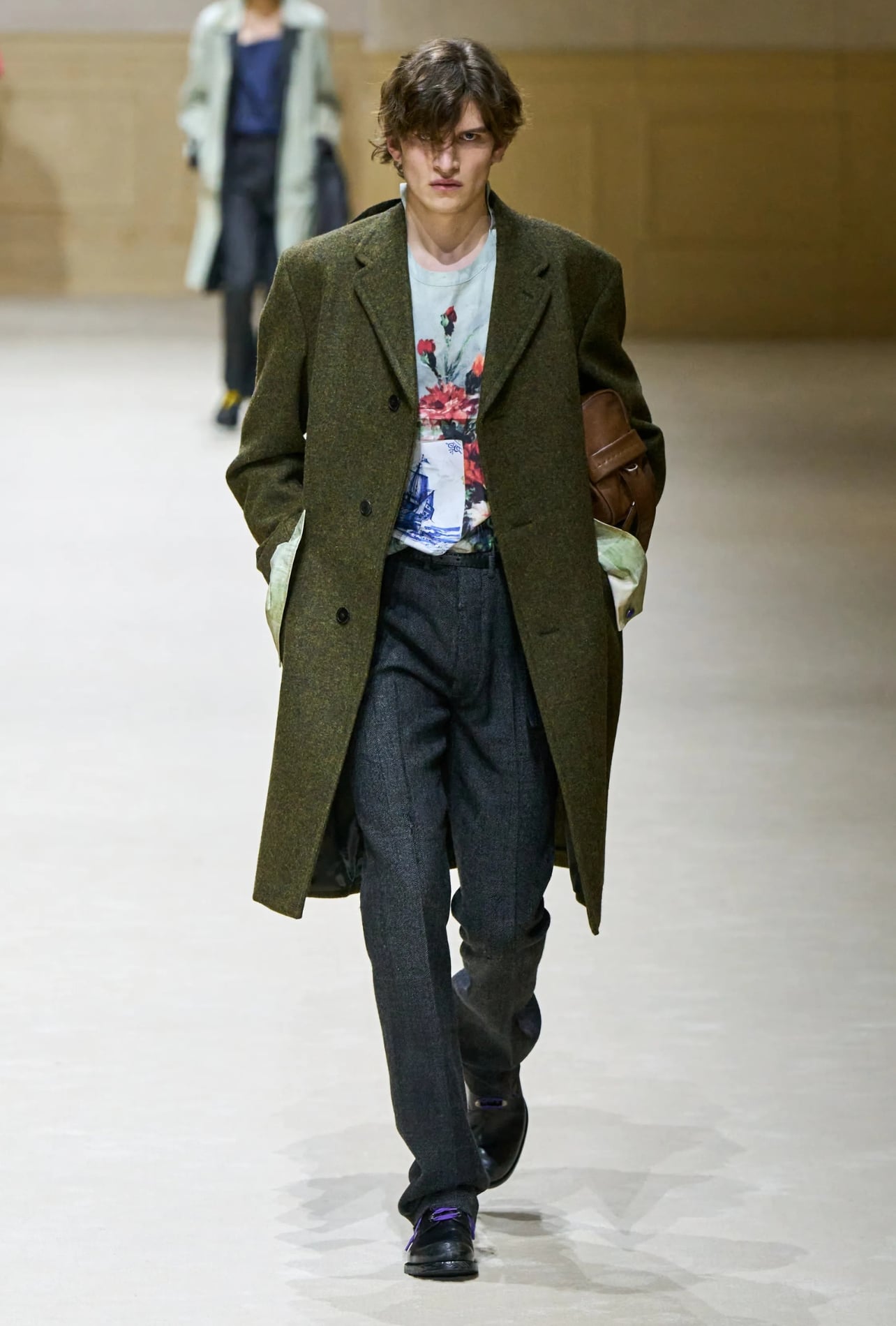 Runway model wearing a Prada look from Fall 2026 Men’s Fashion Week