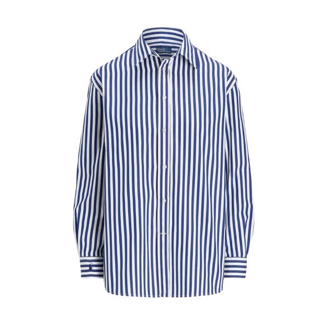 Ralph Lauren Oversize-fit striped cotton shirt in blue and white