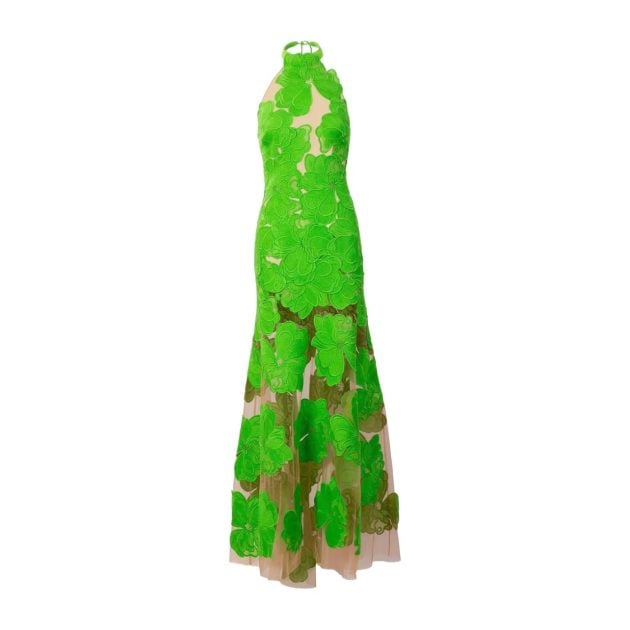 Silvia Tcherassi Mab dress in bright green flroal lace