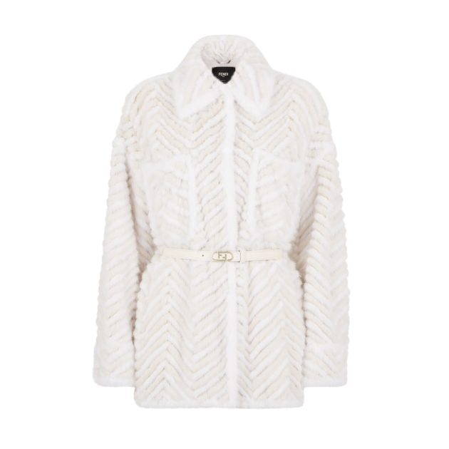 Fendi white mink jacket