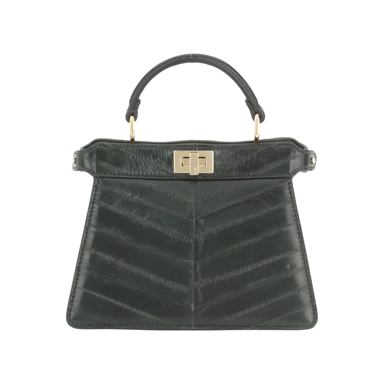 Fendi green purse with gold hardware