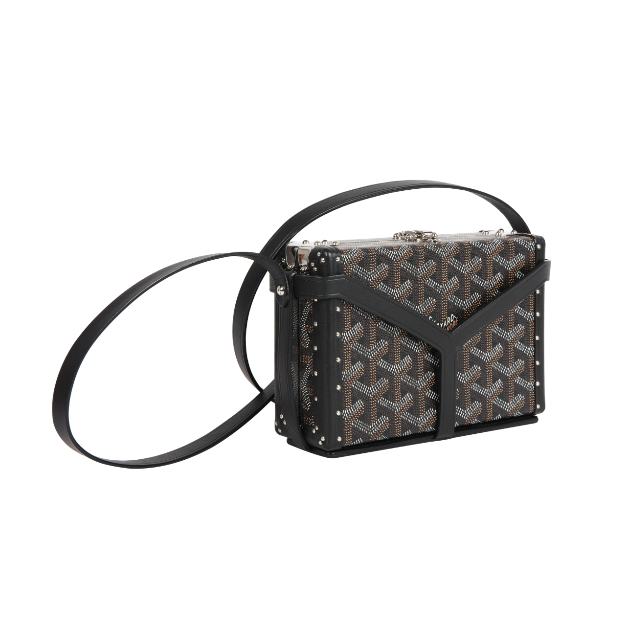 Goyard black trunk bag