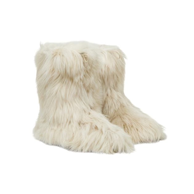Loro Piana cream fur boots