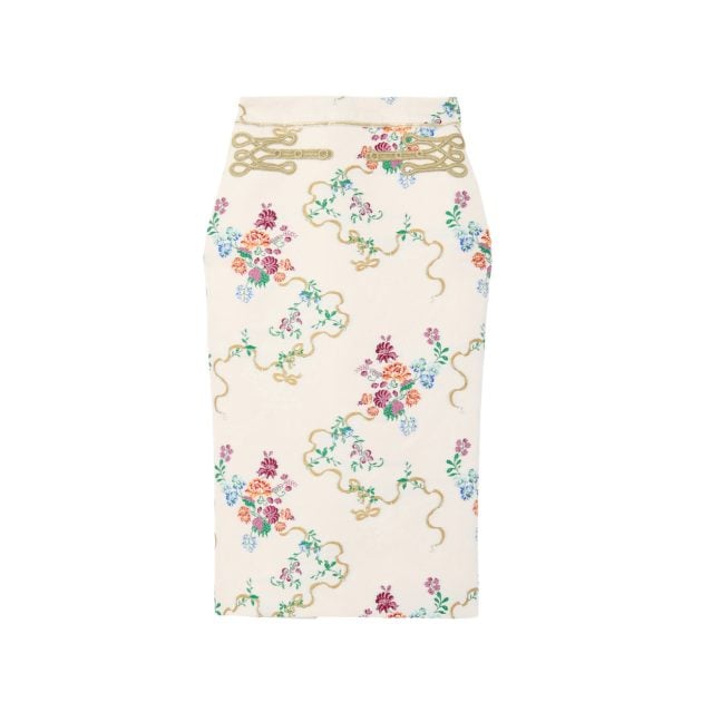 McQueen white floral skirt