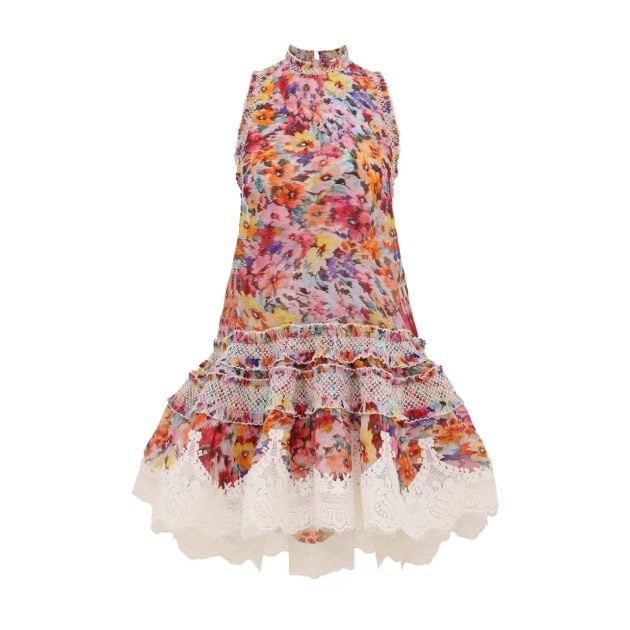 Zimmermann floral dress with lace trim