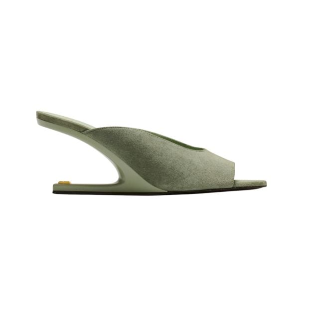 Balmain green slingback heels