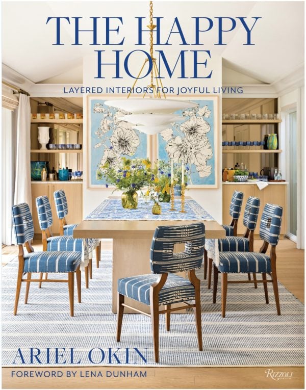 Book cover of The Happy Home with a dining room interior