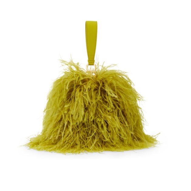 Ferragamo green feather purse