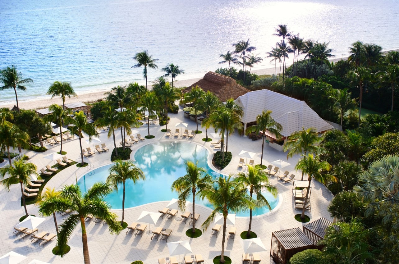 Outdoor family pool shot at the Ritz Carlton Key Biscayne