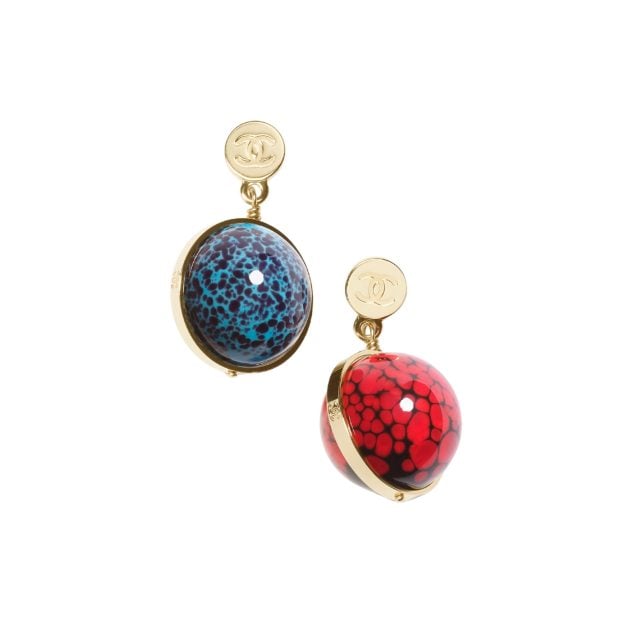 Chanel red and blue earrings