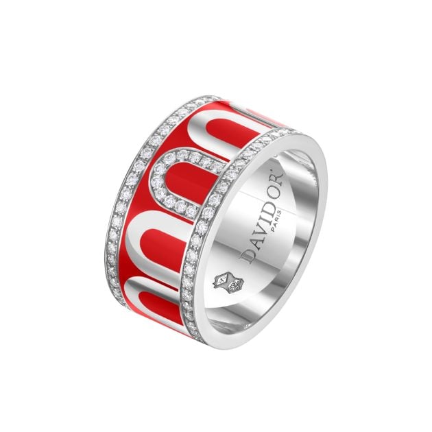 Davidor red and white gold diamond ring