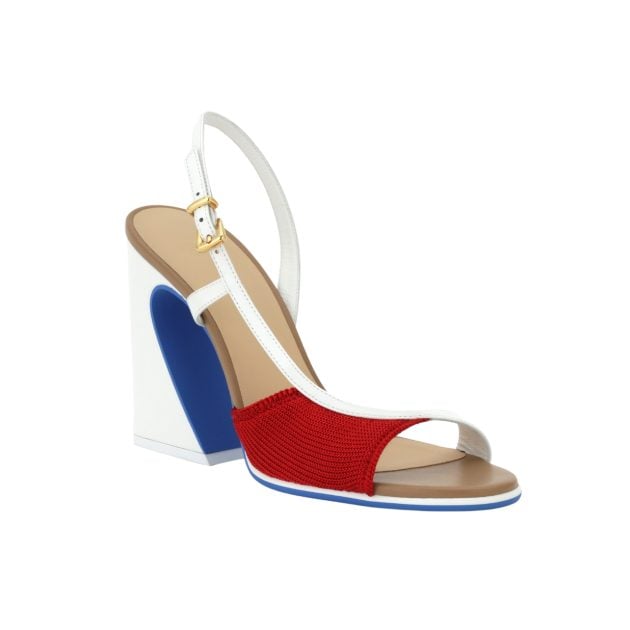 Fendi red, white, and blue sandals