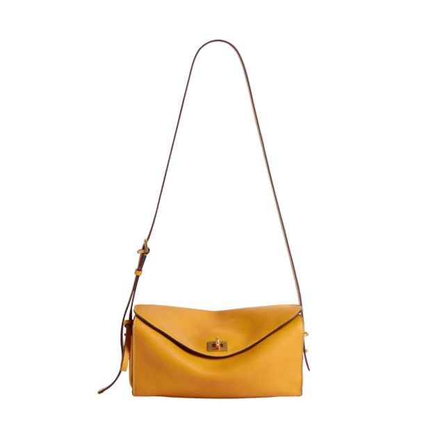 Balenciaga yellow leather shoulder bag