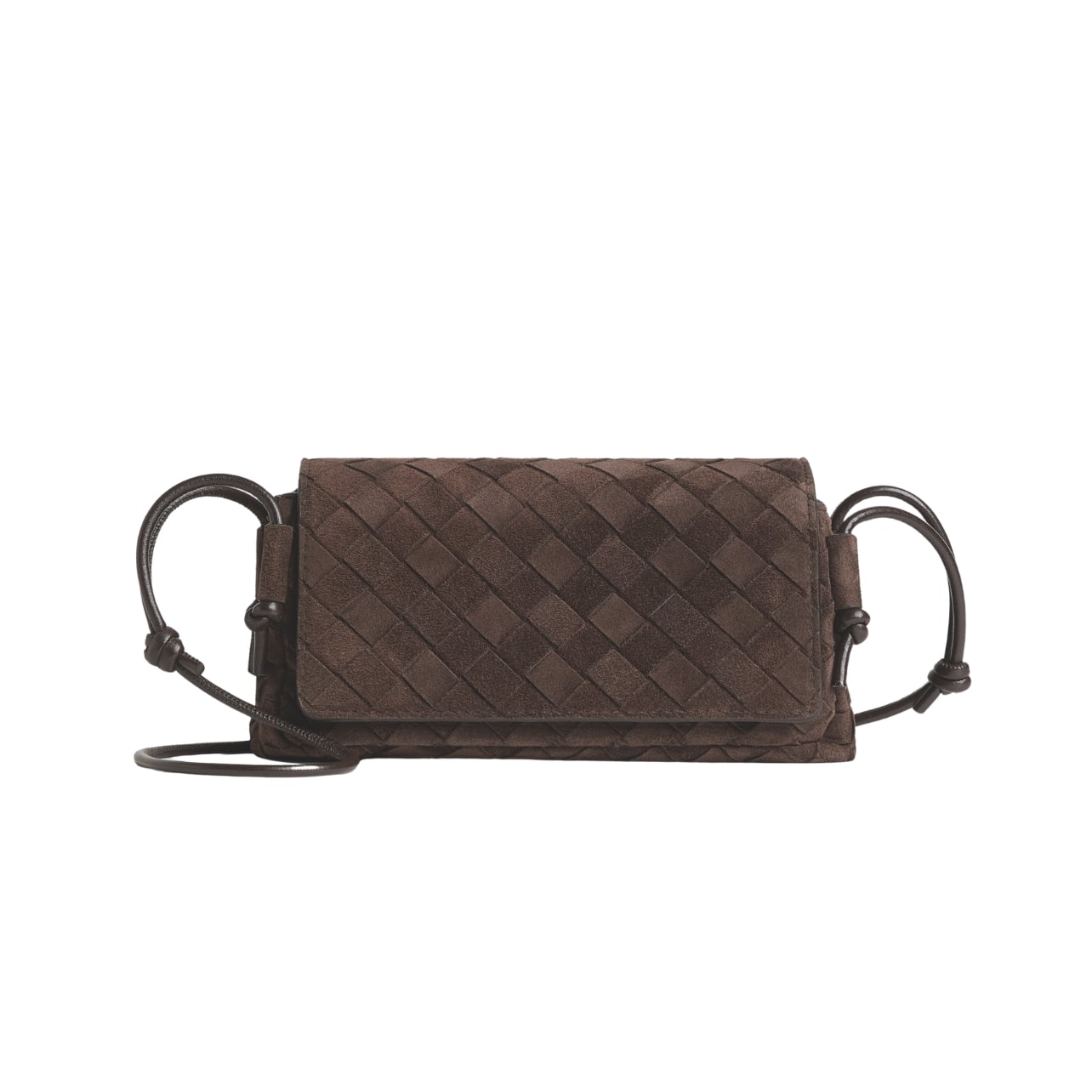 Bottega Veneta dark woven leather pouch