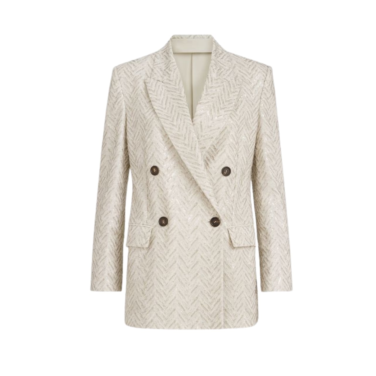 Brunello Cucinelli cream embroidered blazer