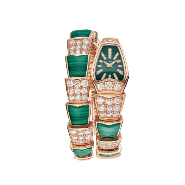 Bulgari serpenti watch with a coiled bracelet design