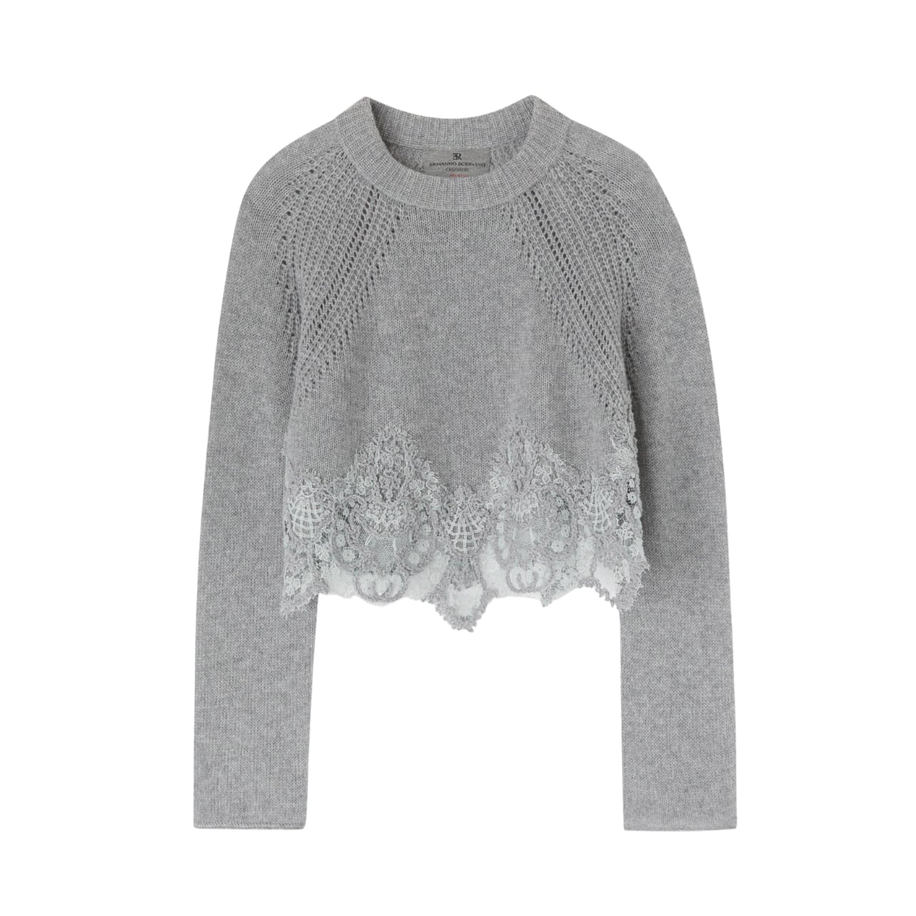 Ermanno Scervino gray cropped cashmere sweater
