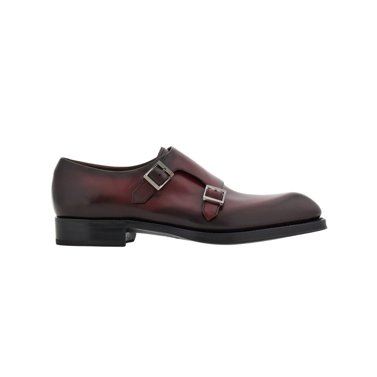 Ferragamo dark brown leather monkstrap shoes