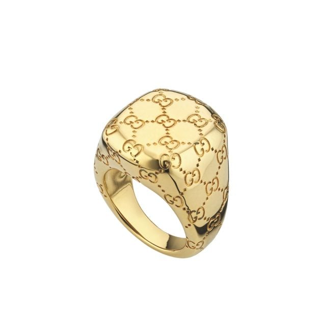 Gucci Gold signet ring with GG logo motif