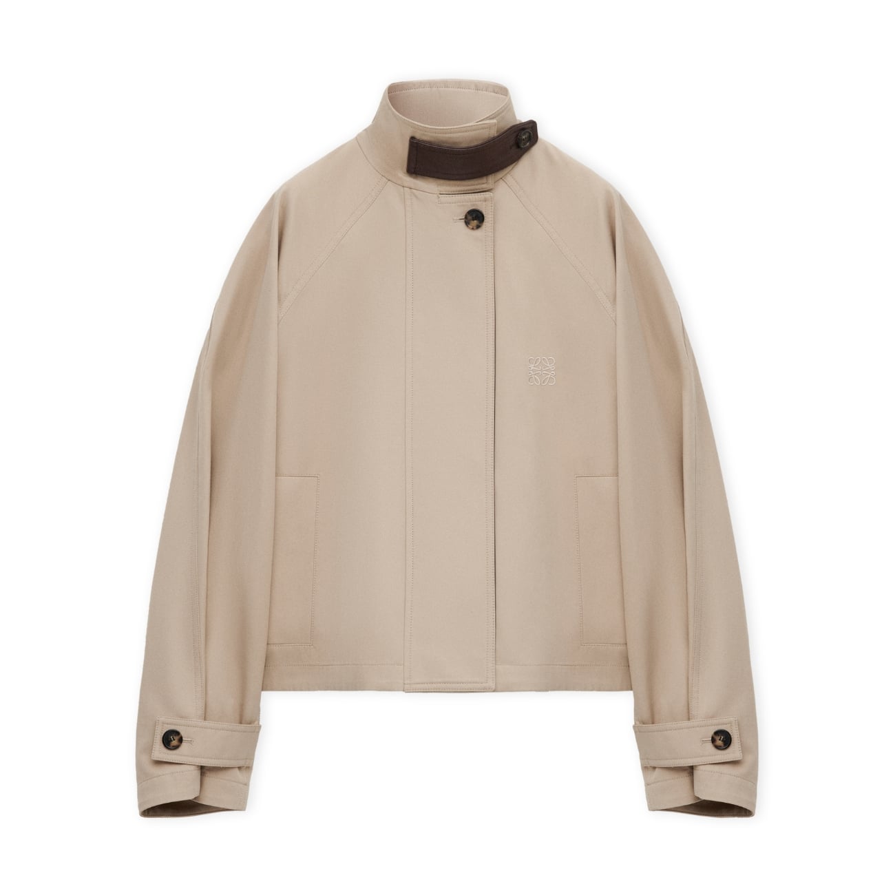 Loewe beige zip-up jacket with a high collar