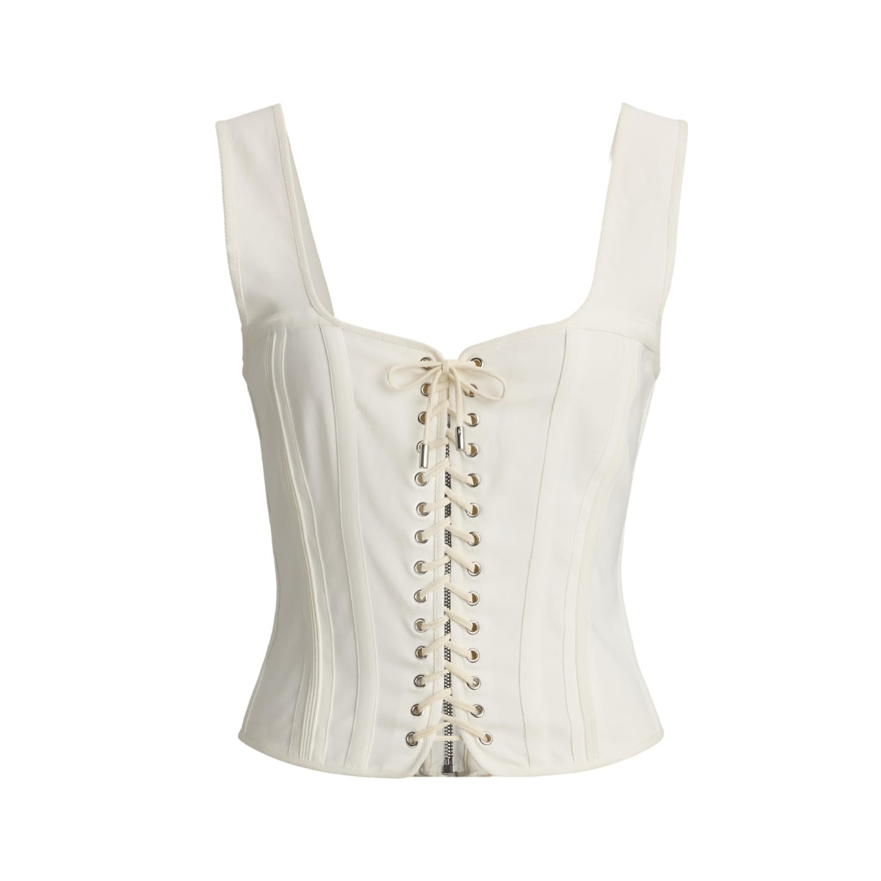 Ralph Lauren cream corset top with lace-up front detailing