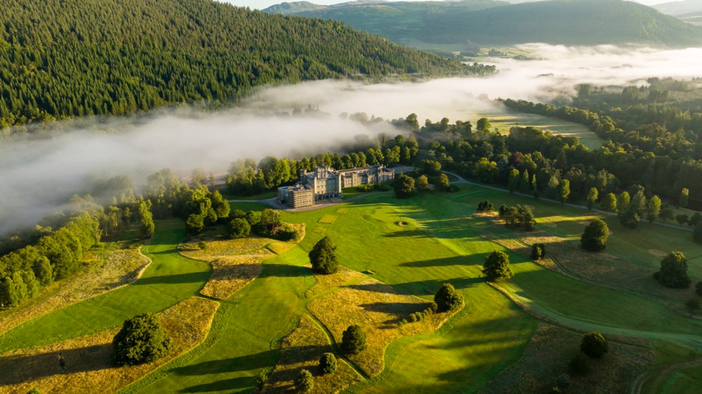 Aerial view of Taymouth Castle property