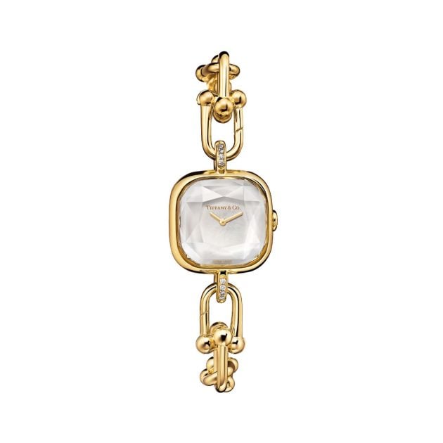 Tiffany & Co yellow-gold watch with diamonds and mother-of-pearl accents