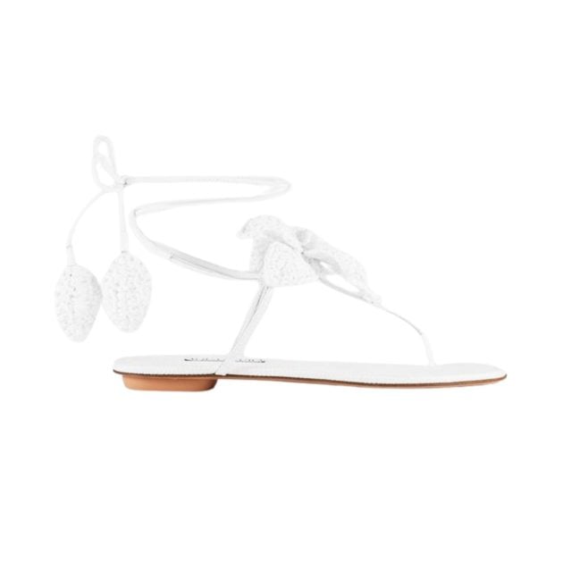 Aquazzura white flat sandals