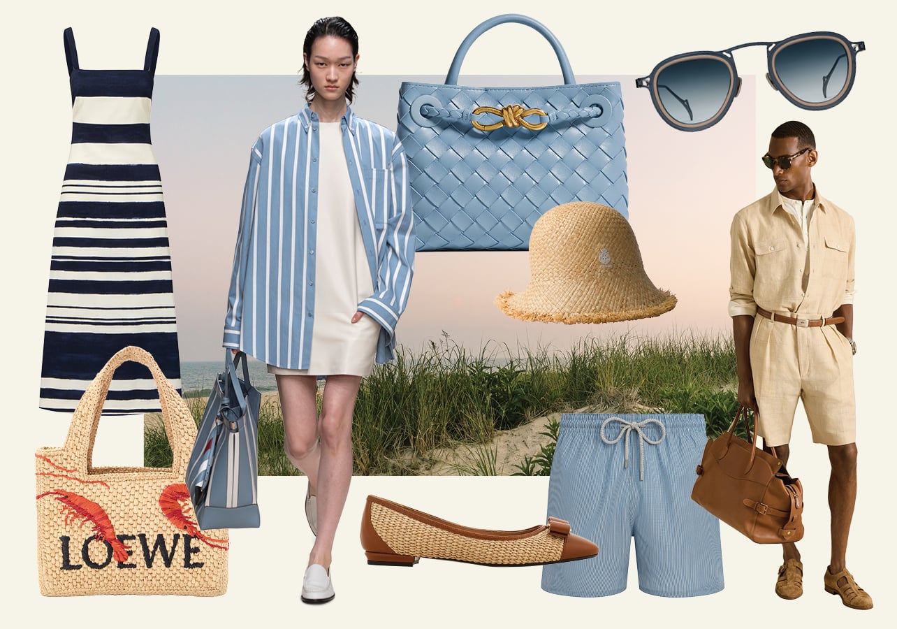 Collage of products and runway imagery