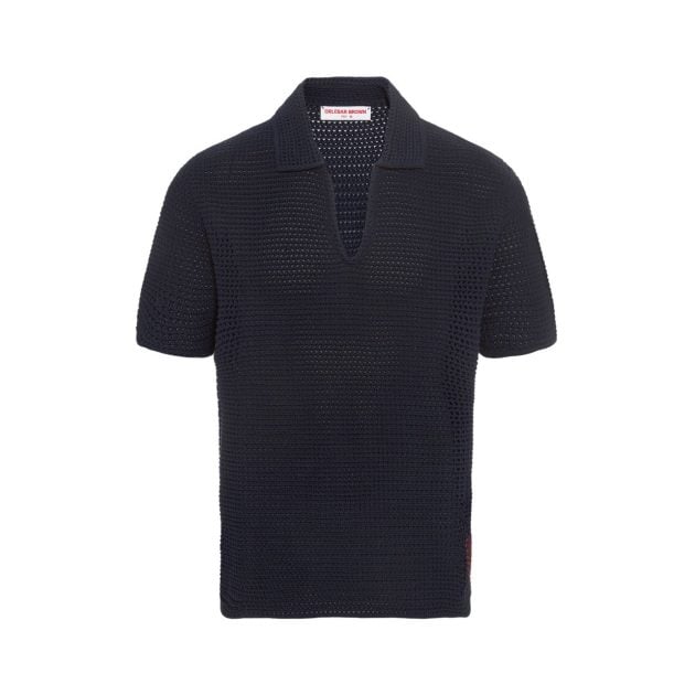 Orlebar Brown Batten crochet polo shirt