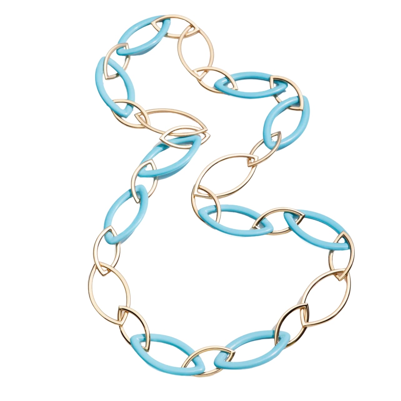 Vhernier gold and turquoise chain necklace