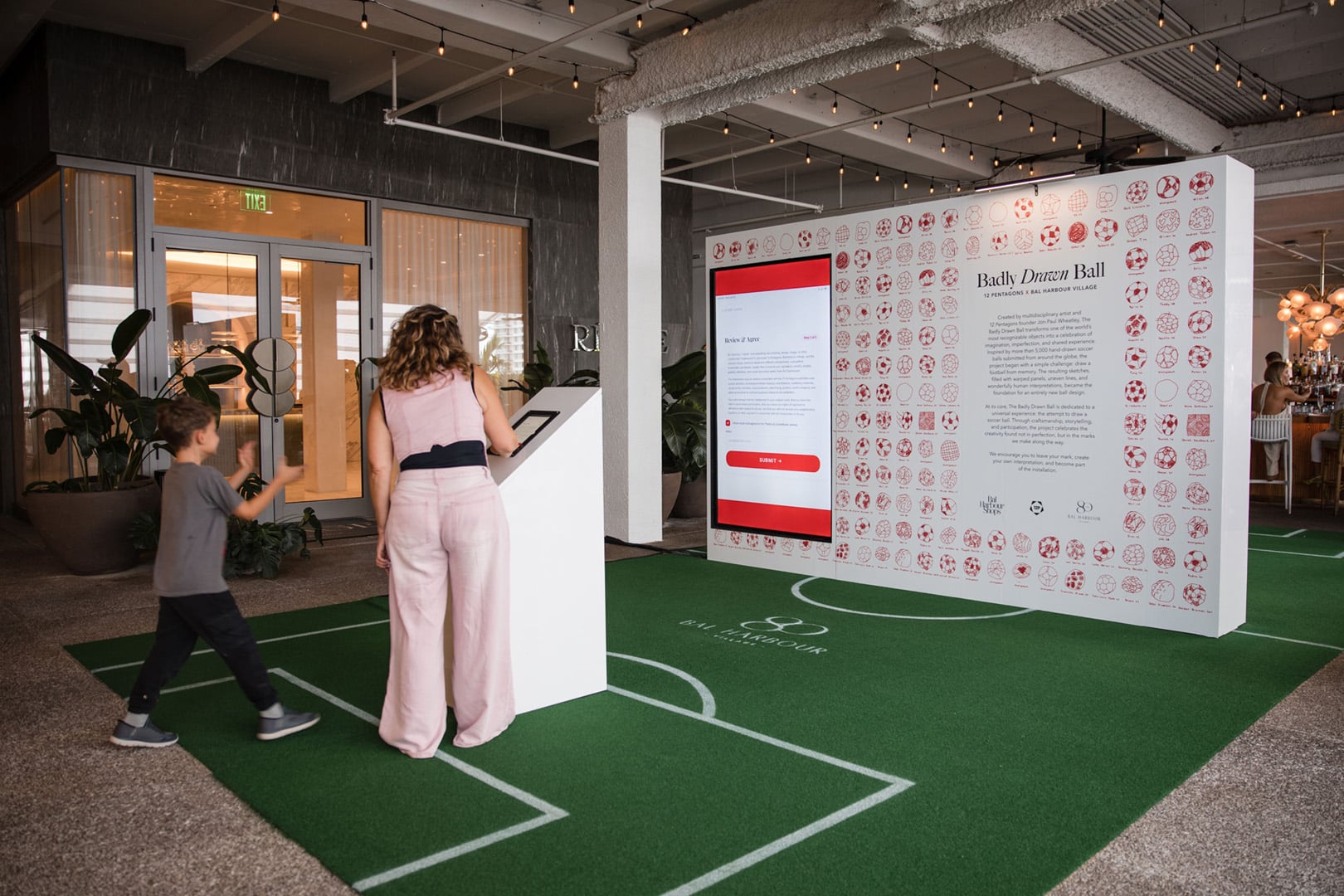 Guests enjoyed the interactive experience where they could create their own Badly Drawn Ball