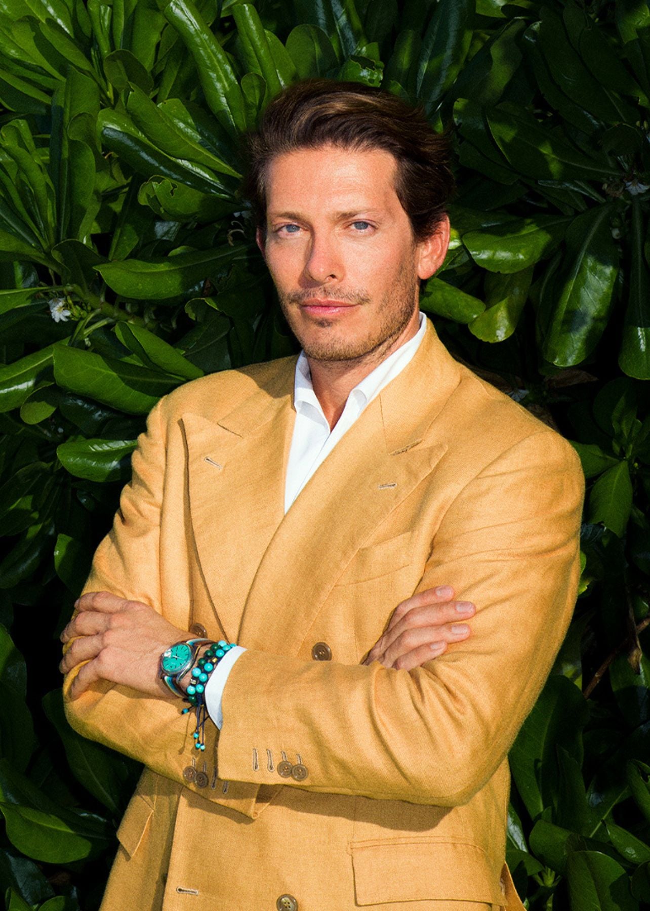 A portrait of Aquazzura Creative Director Edgardo Osorio