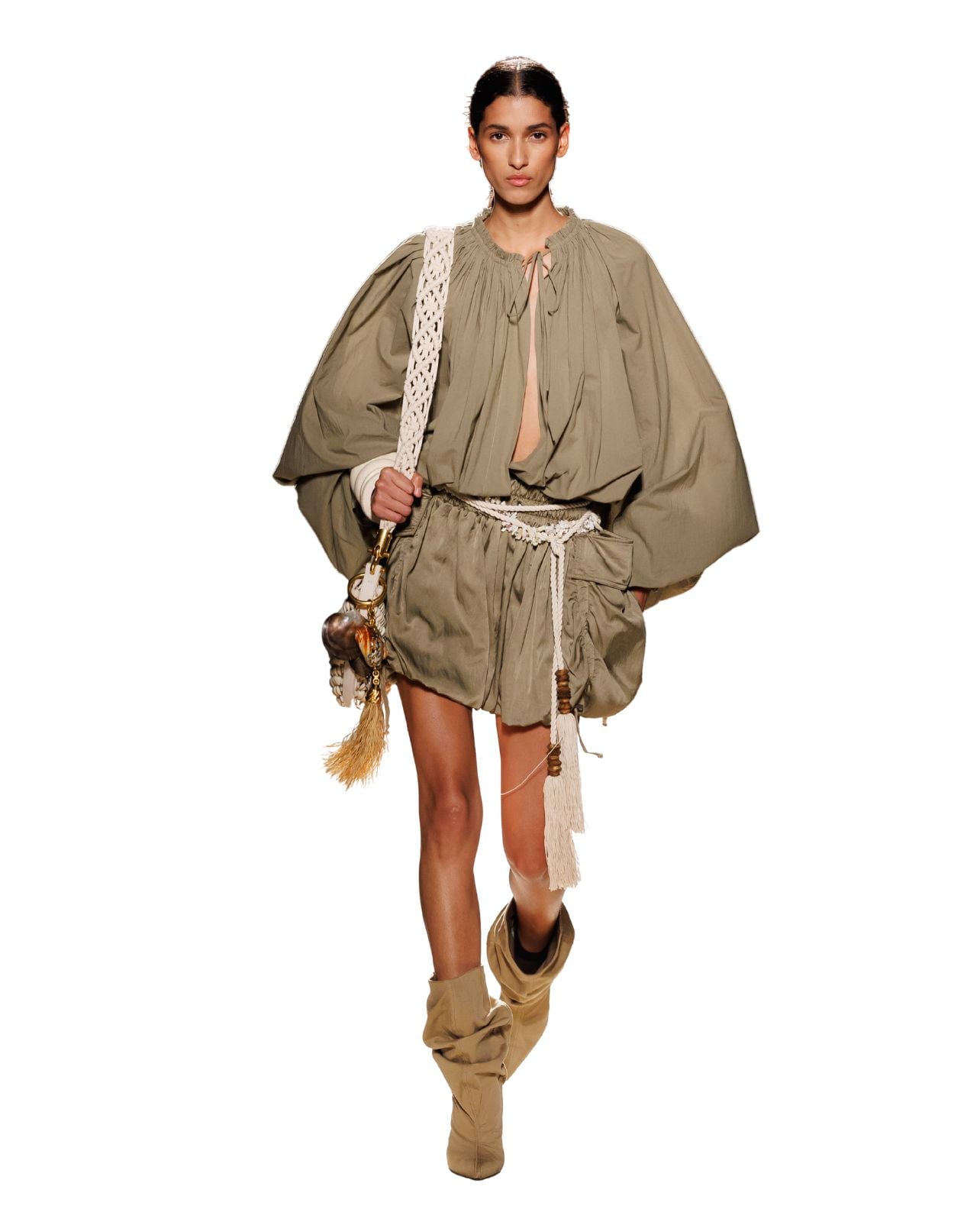 Balmain runway look featuring a rope belt for spring/summer 2026