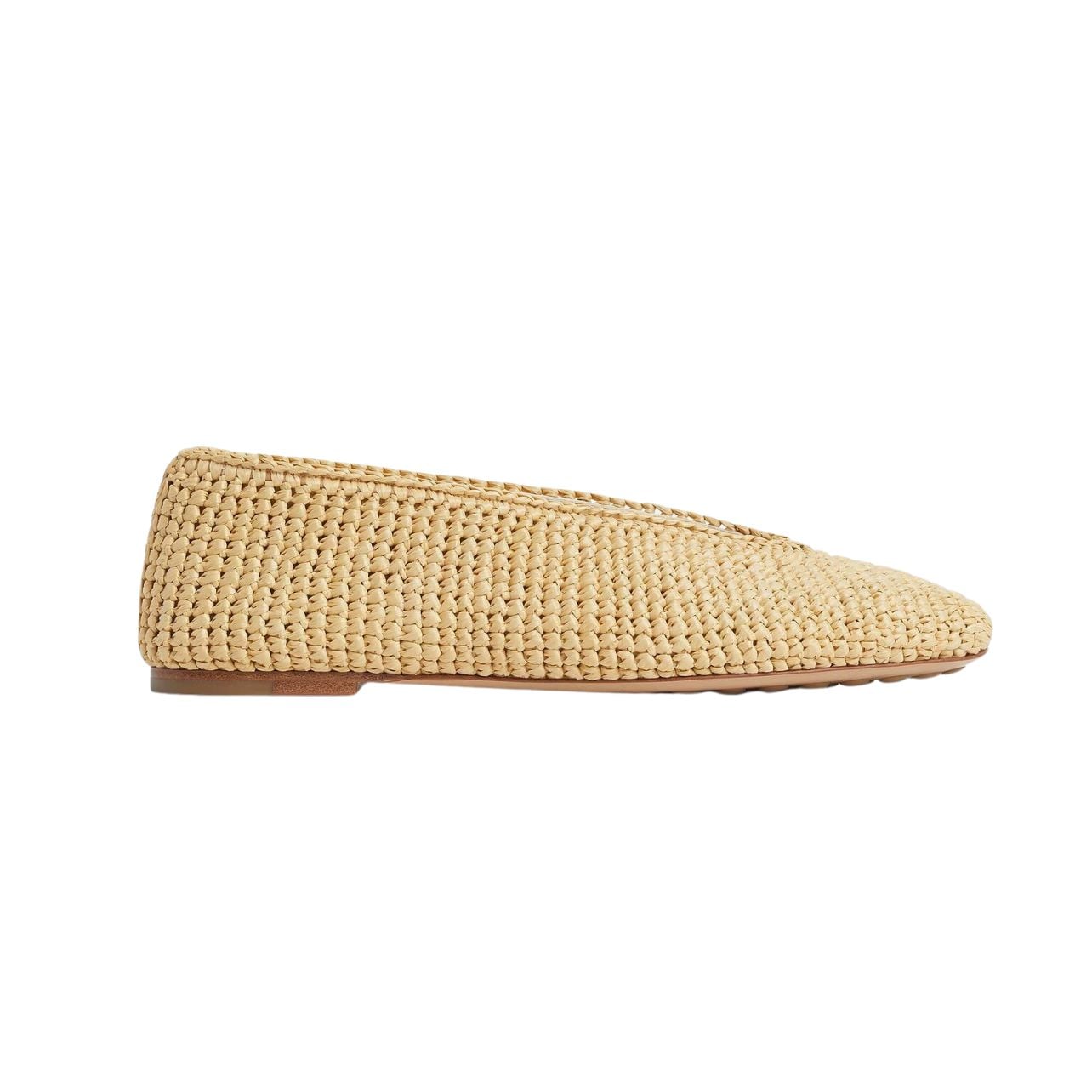 Bottega Veneta tan woven ballerina flats