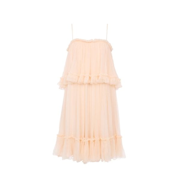 Chloé pink Long silk mousseline dress