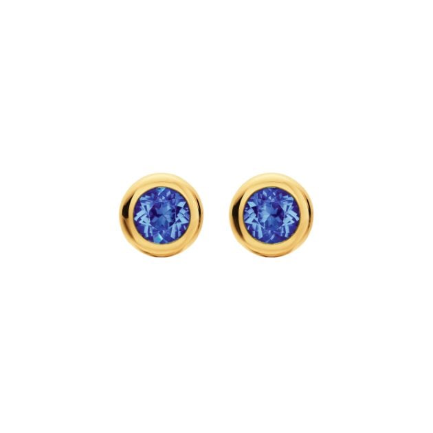 David Yurman pavé bezel-set tanzanite gold earrings