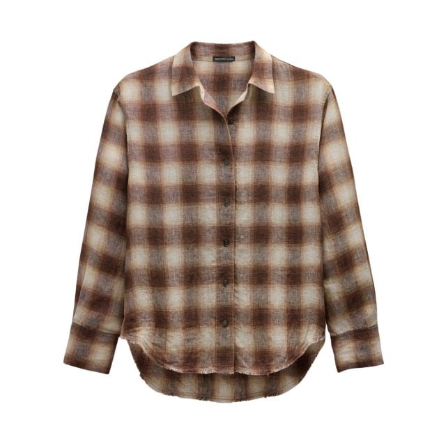 James Perse plaid linen oversized shirt