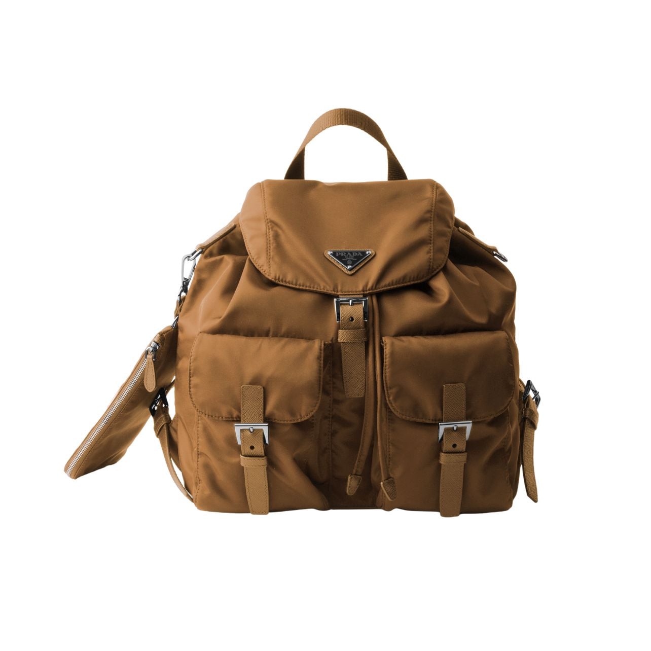 Prada brown nylon backpack